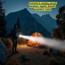 Lanterna LED de Mana Portabila EDAR, 300W, 5 Moduri de Iluminare, Lumini Laterale Rosie si Alba, Acumulator Reincarcabil, Pow... Lanterna LED de Mana Portabila EDAR, 300W, 5 Moduri de Iluminare, Lumini Laterale Rosie si Alba, Acumulator Reincarcabil, Pow...