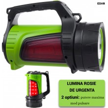 Lanterna LED de Mana Portabila EDAR, 300W, 5 Moduri de Iluminare, Lumini Laterale Rosie si Alba, Acumulator Reincarcabil, Pow... Lanterna LED de Mana Portabila EDAR, 300W, 5 Moduri de Iluminare, Lumini Laterale Rosie si Alba, Acumulator Reincarcabil, Pow...