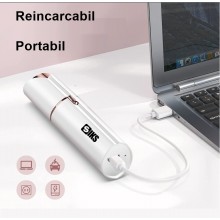 Epilator SIKS® Pentru Eliminarea Parului Facial Cu Led Si Incarcare Prin Cablu USB, Alb