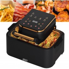 Friteuza Air Fryer cu Aer Cald EDAR, 2500 W, 12L XXL, 11 Programe, Touch LCD, Fereastra Transparenta, Gatire Fara Ulei, 360 d...