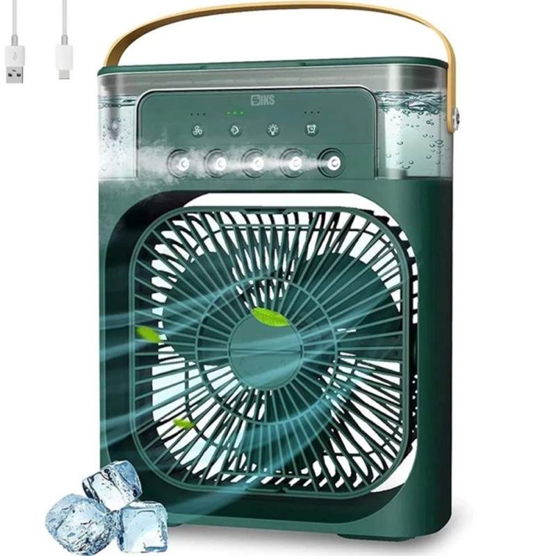 Ventilator Portabil Pentru Racire Camera 3 In 1 SIKS, Pulverizare Apa, Umidificator, Ventilare, Racorire Si Iluminare, Difuzo...