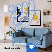Sonerie Wireless EDAR cu Baterii, Rezistenta la Apa, 50 m, Interior/Exterior, Set Transmitator si Receptor, Volum Ajustabil, ...