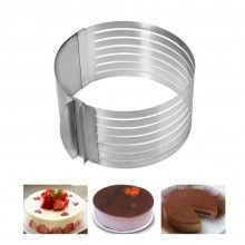 Inel ajustabil SIKS® pentru tort, inox, 6 spatii pentru feliere, argintiu Inel ajustabil SIKS® pentru tort, inox, 6 spatii pentru feliere, argintiu