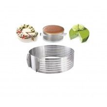 Inel ajustabil SIKS® pentru tort, inox, 6 spatii pentru feliere, argintiu Inel ajustabil SIKS® pentru tort, inox, 6 spatii pentru feliere, argintiu