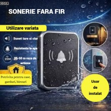Sonerie Fara Fir EDAR Wireless, Rezistenta la Apa, Volum Reglabil, 36 Melodii, Montaj Fara Gauri, Cu Baterii si/sau Priza, Ar... Sonerie Fara Fir EDAR Wireless, Rezistenta la Apa, Volum Reglabil, 36 Melodii, Montaj Fara Gauri, Cu Baterii si/sau Priza, Ar...