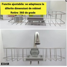 Suport Burete EDAR pentru Robinet, din Otel Inoxidabil, Rotativ 360°, Ajustabil si Detasabil, cu Scurgere Rapida, Fara Gaurir...
