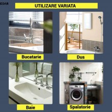 Suport Burete EDAR pentru Robinet, din Otel Inoxidabil, Rotativ 360°, Ajustabil si Detasabil, cu Scurgere Rapida, Fara Gaurir...