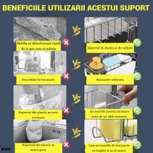Suport Burete EDAR pentru Robinet, din Otel Inoxidabil, Rotativ 360°, Ajustabil si Detasabil, cu Scurgere Rapida, Fara Gaurir...