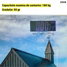 Cantar Corporal EDAR, Suprafata Din Sticla, Capacitate 180 Kg, Precizie Inalta, 4 Senzori, Afisaj Digital, Indicator Baterie,... Cantar Corporal EDAR, Suprafata Din Sticla, Capacitate 180 Kg, Precizie Inalta, 4 Senzori, Afisaj Digital, Indicator Baterie,...