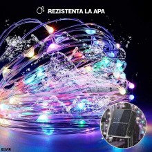 Instalatie Luminoasa Solara de Craciun EDAR, 100 LED-uri Multicolore, 10 m, Fir de Cupru, Panou Solar, Interior/Exterior Instalatie Luminoasa Solara de Craciun EDAR, 100 LED-uri Multicolore, 10 m, Fir de Cupru, Panou Solar, Interior/Exterior