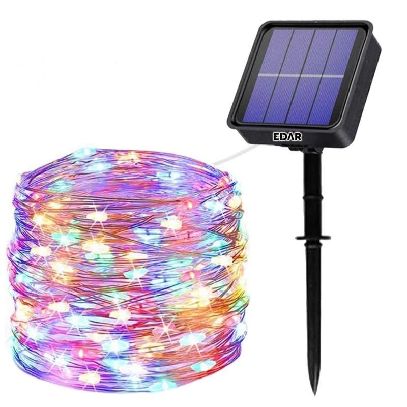 Instalatie Luminoasa Solara de Craciun EDAR, 200 LED-uri Multicolore, 20 m, Fir de Cupru, Panou Solar, Interior/Exterior Instalatie Luminoasa Solara de Craciun EDAR, 200 LED-uri Multicolore, 20 m, Fir de Cupru, Panou Solar, Interior/Exterior