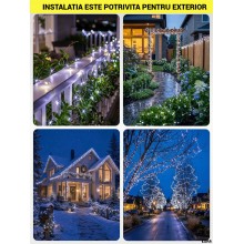 Instalatie Luminoasa Solara de Craciun EDAR, 100 LED-uri Alb Rece, 10 m, Fir de Cupru, Panou Solar, Interior/Exterior Instalatie Luminoasa Solara de Craciun EDAR, 100 LED-uri Alb Rece, 10 m, Fir de Cupru, Panou Solar, Interior/Exterior