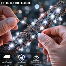 Instalatie Luminoasa Solara de Craciun EDAR, 200 LED-uri Alb Rece, 20 m, Fir de Cupru, Panou Solar, Interior/Exterior Instalatie Luminoasa Solara de Craciun EDAR, 200 LED-uri Alb Rece, 20 m, Fir de Cupru, Panou Solar, Interior/Exterior