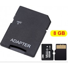 Card de Memorie MicroSD 8 GB SIKS, Clasa 10 De Viteza, TF Cu Adaptor SD Inclus, Potrivit Pentru Camera Supraveghere, Telefon,...