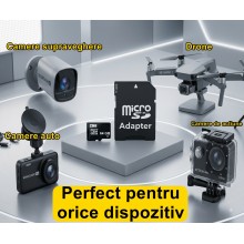 Card de Memorie MicroSD 64 GB SIKS, Clasa 10 De Viteza, TF Cu Adaptor SD Inclus, Potrivit Pentru Camera Supraveghere, Telefon...