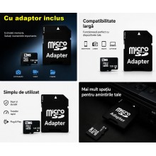 Card de Memorie MicroSD 128 GB SIKS, Clasa 10 De Viteza, TF Cu Adaptor SD Inclus, Potrivit Pentru Camera Supraveghere, Telefo... Card de Memorie MicroSD 128 GB SIKS, Clasa 10 De Viteza, TF Cu Adaptor SD Inclus, Potrivit Pentru Camera Supraveghere, Telefo...