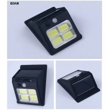 Lampa Solara Exterior EDAR cu 112 LED-uri si Senzor de Miscare, IP65 Rezistenta la Apa, Aplica LED pentru Curte, Gradina si T...