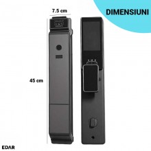 Yala Inteligenta WiFi EDAR Model S102 cu Video Interfon, Recunoastere Faciala 3D si Palma, NFC, Amprenta, Cod si Card, Compat...