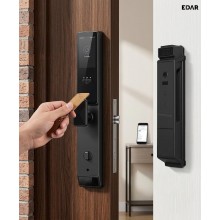 Yala Inteligenta WiFi EDAR Model S102 cu Video Interfon, Recunoastere Faciala 3D si Palma, NFC, Amprenta, Cod si Card, Compat...