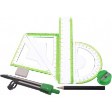 Trusa Geometrie Scolara 9 Piese SIKS, Set Instrumente Matematica Cu 2 Compasuri, Rigla, Echere, Raportor, Creion, Radiera Si ... Trusa Geometrie Scolara 9 Piese SIKS, Set Instrumente Matematica Cu 2 Compasuri, Rigla, Echere, Raportor, Creion, Radiera Si ...