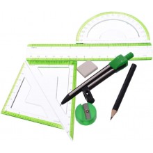 Trusa Geometrie Scolara 9 Piese SIKS, Set Instrumente Matematica Cu 2 Compasuri, Rigla, Echere, Raportor, Creion, Radiera Si ... Trusa Geometrie Scolara 9 Piese SIKS, Set Instrumente Matematica Cu 2 Compasuri, Rigla, Echere, Raportor, Creion, Radiera Si ...