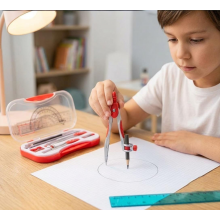 Trusa De Geometrie 10 Piese SIKS, Set Instrumente Pentru Desen Tehnic Si Matematica, Potrivit Pentru Scoala, Gimnaziu, Liceu,...