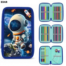 Penar Scolar Echipat EDAR, 3 Compartimente, 34 Piese - Creioane Colorate, Carioci, Pixuri, Rigle, Model Astronaut 3D, Pentru ... Penar Scolar Echipat EDAR, 3 Compartimente, 34 Piese - Creioane Colorate, Carioci, Pixuri, Rigle, Model Astronaut 3D, Pentru ...