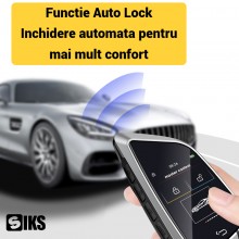 Cheie Auto Inteligenta SIKS Smart Key EN588C, Touchscreen LCD, 4 Butoane, Keyless Entry/Go, Bluetooth, Albastru/Gri
