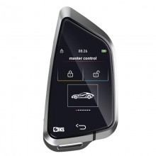 Cheie Auto Inteligenta SIKS Smart Key EN588C, Touchscreen LCD, 4 Butoane, Keyless Entry/Go, Bluetooth, Albastru/Gri