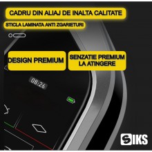Cheie Auto Inteligenta SIKS Smart Key EN588C, Touchscreen LCD, 4 Butoane, Keyless Entry/Go, Bluetooth, Albastru/Gri
