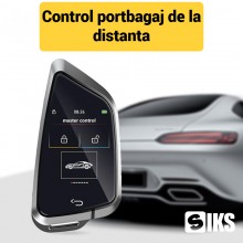 Cheie Auto Inteligenta SIKS Smart Key EN588C, Touchscreen LCD, 4 Butoane, Keyless Entry/Go, Bluetooth, Albastru/Gri