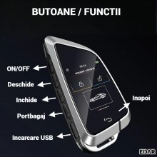 Cheie Auto Inteligenta Universala EDAR Smart Key cu Ecran Tactil LCD, Keyless Entry/Go, Auto Lock, Control Portbagaj si Geamu... Cheie Auto Inteligenta Universala EDAR Smart Key cu Ecran Tactil LCD, Keyless Entry/Go, Auto Lock, Control Portbagaj si Geamu...
