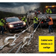 Cablu Auto SIKS Din Otel Pentru Tractare De Urgenta, Chinga Cu Lungime 4 Metri, Prevazul Cu 2 Carlige Metalice Cu Siguranta, ...