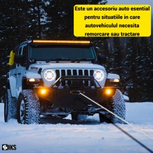Cablu Auto SIKS Din Otel Pentru Tractare De Urgenta, Chinga Cu Lungime 4 Metri, Prevazul Cu 2 Carlige Metalice Cu Siguranta, ...