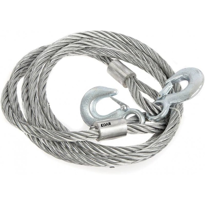 Cablu Auto EDAR pentru Tractare de Urgenta, Otel, 4 m Lungime, 2 Carlige Metalice cu Siguranta, Chinga Remorcare Capacitate M... Cablu Auto EDAR pentru Tractare de Urgenta, Otel, 4 m Lungime, 2 Carlige Metalice cu Siguranta, Chinga Remorcare Capacitate M...