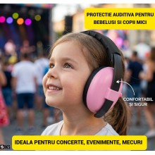 Casti Antifonice SIKS Pentru Bebelusi Si Copii, Protectie Auditiva Anti Zgomote Puternice, 0-3 Ani, Banda Reglabila, Perne Mo...