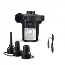 Pompa Electrica SIKS Pentru Umflat Si Dezumflat Saltele, 3 Duze, Buton On / Off, Portabil, Alimentare Priza Auto, Negru