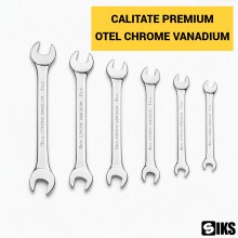 Set 6 Chei Fixe SIKS Duble Chrome Vanadium 6-17 mm, 12 Dimensiuni, Suport Depozitare Inclus, pentru Auto, Casa si Bricolaj, A...