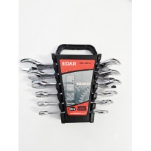 Set 6 Chei Fixe EDAR Duble Chrome Vanadium 6-17 mm, 12 Dimensiuni, Suport Depozitare Inclus, pentru Auto, Casa si Bricolaj, A...