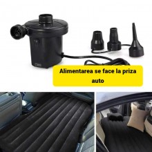 Pompa Electrica SIKS Pentru Umflat Si Dezumflat Saltele, 3 Duze, Buton On / Off, Portabil, Alimentare Priza Auto, Negru Pompa Electrica SIKS Pentru Umflat Si Dezumflat Saltele, 3 Duze, Buton On / Off, Portabil, Alimentare Priza Auto, Negru