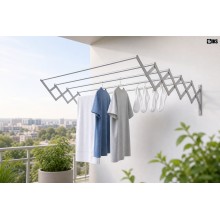 Uscator De Rufe Retractabil De Perete SIKS Latime 120 Cm, 5 Bare De Aluminiu, 6 Metri Capacitate Intins Rufe, Suport Pliabil ... Uscator De Rufe Retractabil De Perete SIKS Latime 120 Cm, 5 Bare De Aluminiu, 6 Metri Capacitate Intins Rufe, Suport Pliabil ...