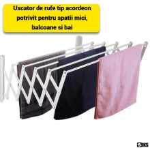 Uscator De Rufe Retractabil De Perete SIKS Latime 120 Cm, 5 Bare De Aluminiu, 6 Metri Capacitate Intins Rufe, Suport Pliabil ... Uscator De Rufe Retractabil De Perete SIKS Latime 120 Cm, 5 Bare De Aluminiu, 6 Metri Capacitate Intins Rufe, Suport Pliabil ...