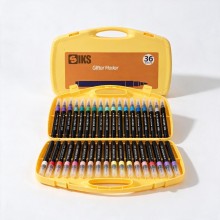 Carioci cu Slipici SIKS, Set 36 Bucati, Cerneala pe Baza de Apa, Culori Intense, Servieta Plastic cu Maner, Multicolor