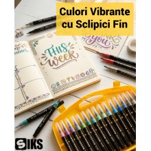 Carioci cu Slipici SIKS, Set 36 Bucati, Cerneala pe Baza de Apa, Culori Intense, Servieta Plastic cu Maner, Multicolor