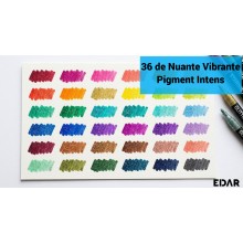 Carioci cu Slipici Edar, Set 36 Bucati, Cerneala pe Baza de Apa, Culori Intense, Servieta Plastic cu Maner, Multicolor