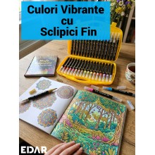 Carioci cu Slipici Edar, Set 36 Bucati, Cerneala pe Baza de Apa, Culori Intense, Servieta Plastic cu Maner, Multicolor