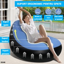 Fotoliu Gonflabil EDAR Cu Suport Picioare, Pompa Inclusa, Pentru Interior/Exterior, Rezistent La Apa, Catifelat, Fotoliu 116x...