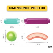 Set De Constructie Magnetic 3D SIKS 42 De Piese, Dezvolta Imaginatia Si Abilitatile Mortice, Inteligent, Numeroase Posibilita...