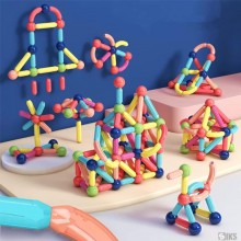 Set De Constructie Magnetic 3D SIKS 42 De Piese, Dezvolta Imaginatia Si Abilitatile Mortice, Inteligent, Numeroase Posibilita...