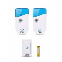 Sonerie Fara Fir SIKS, 2 Receptoare Interioare, Buton Exterior Rezistent la Apa, 36 Melodii, Raza 50 m, Functionare pe Bateri...